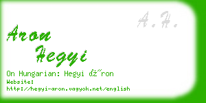 aron hegyi business card